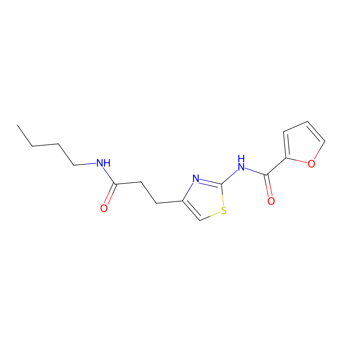 N-(4-(3-(butylamino)-3-oxopropyl)thiazol-2-yl)furan-2-carboxamide molecular structure, CAS 1021228-91-0