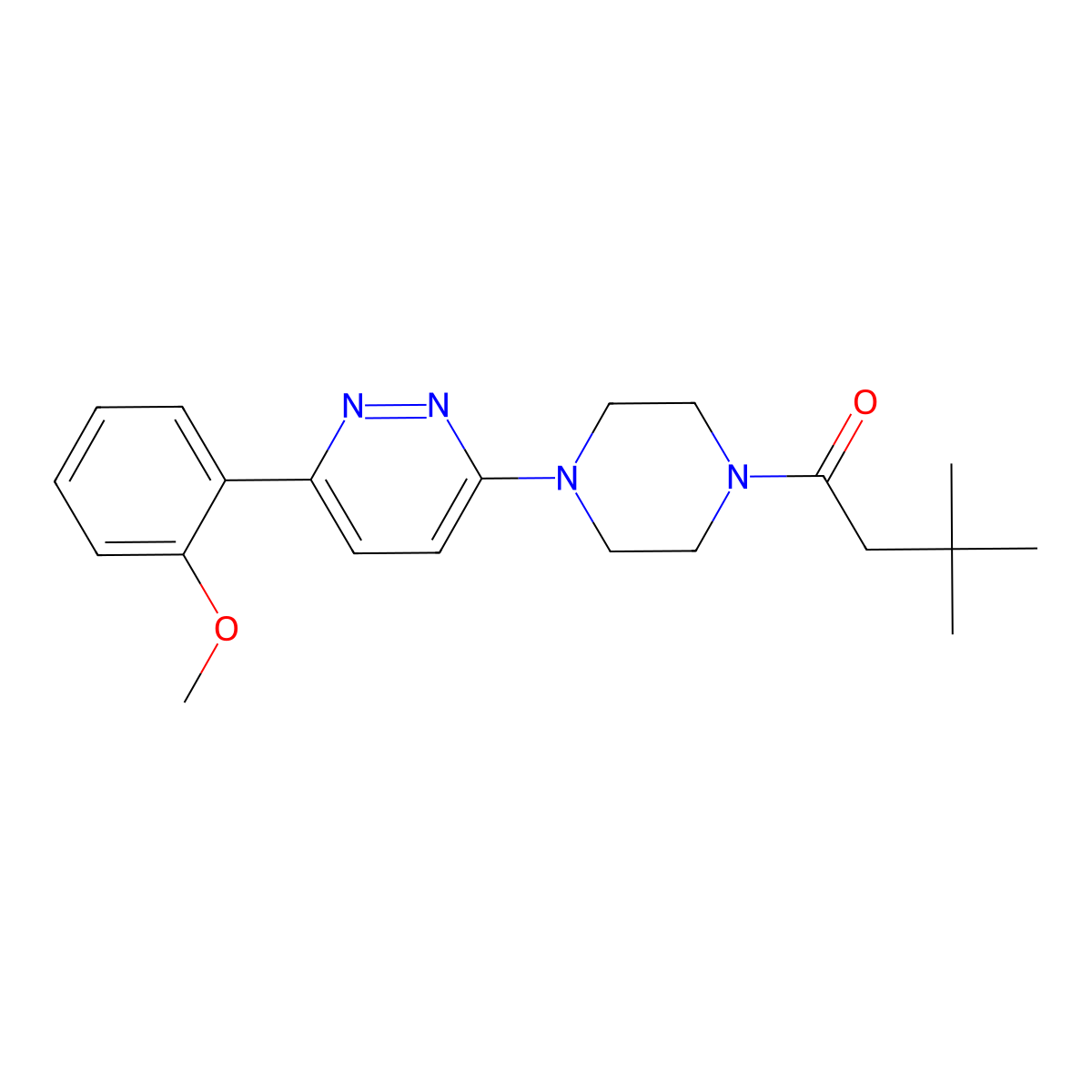 1-{4-[6-(2-Methoxyphenyl)pyridazin-3-yl]piperazin-1-yl}-3,3-dimethylbutan-1-one molecular structure, CAS 1021229-77-5