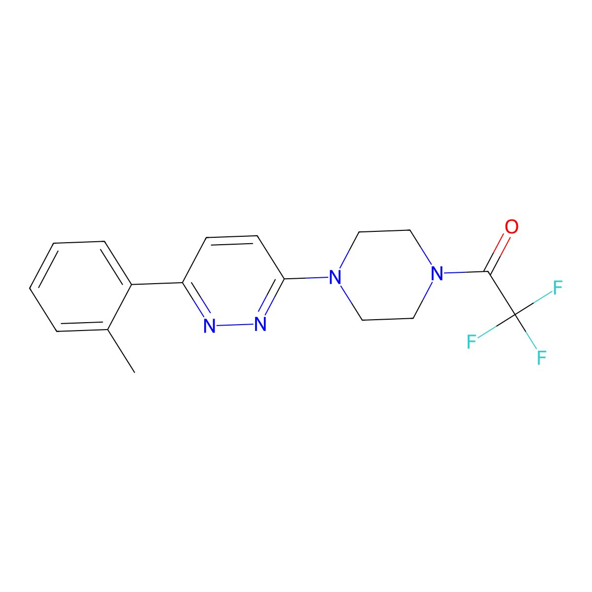 2,2,2-Trifluoro-1-{4-[6-(2-methylphenyl)pyridazin-3-yl]piperazin-1-yl}ethan-1-one molecular structure, CAS 1021230-12-5