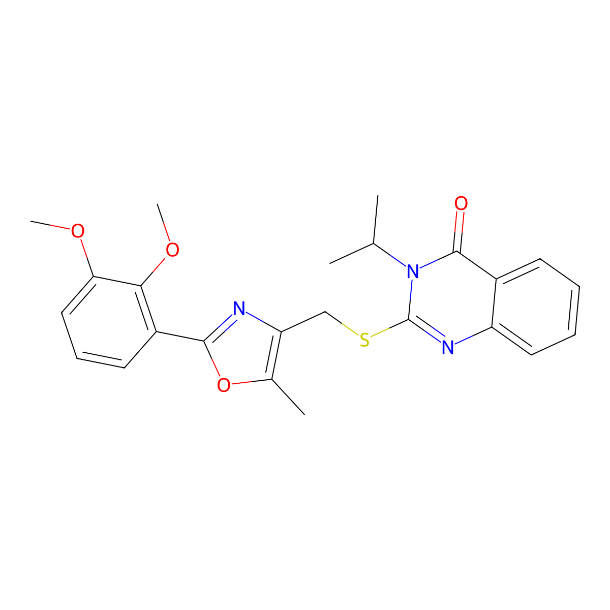 2-({[2-(2,3-Dimethoxyphenyl)-5-methyl-1,3-oxazol-4-yl]methyl}sulfanyl)-3-(propan-2-yl)-3,4-dihydroquinazolin-4-one molecular structure, CAS 1021230-46-5