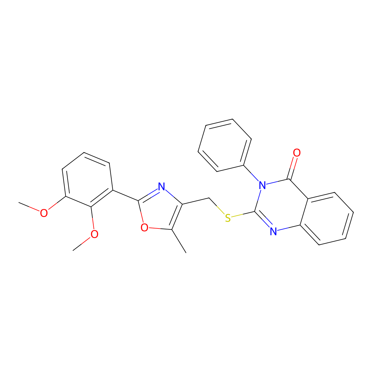 2-({[2-(2,3-Dimethoxyphenyl)-5-methyl-1,3-oxazol-4-yl]methyl}sulfanyl)-3-phenyl-3,4-dihydroquinazolin-4-one molecular structure, CAS 1021230-57-8
