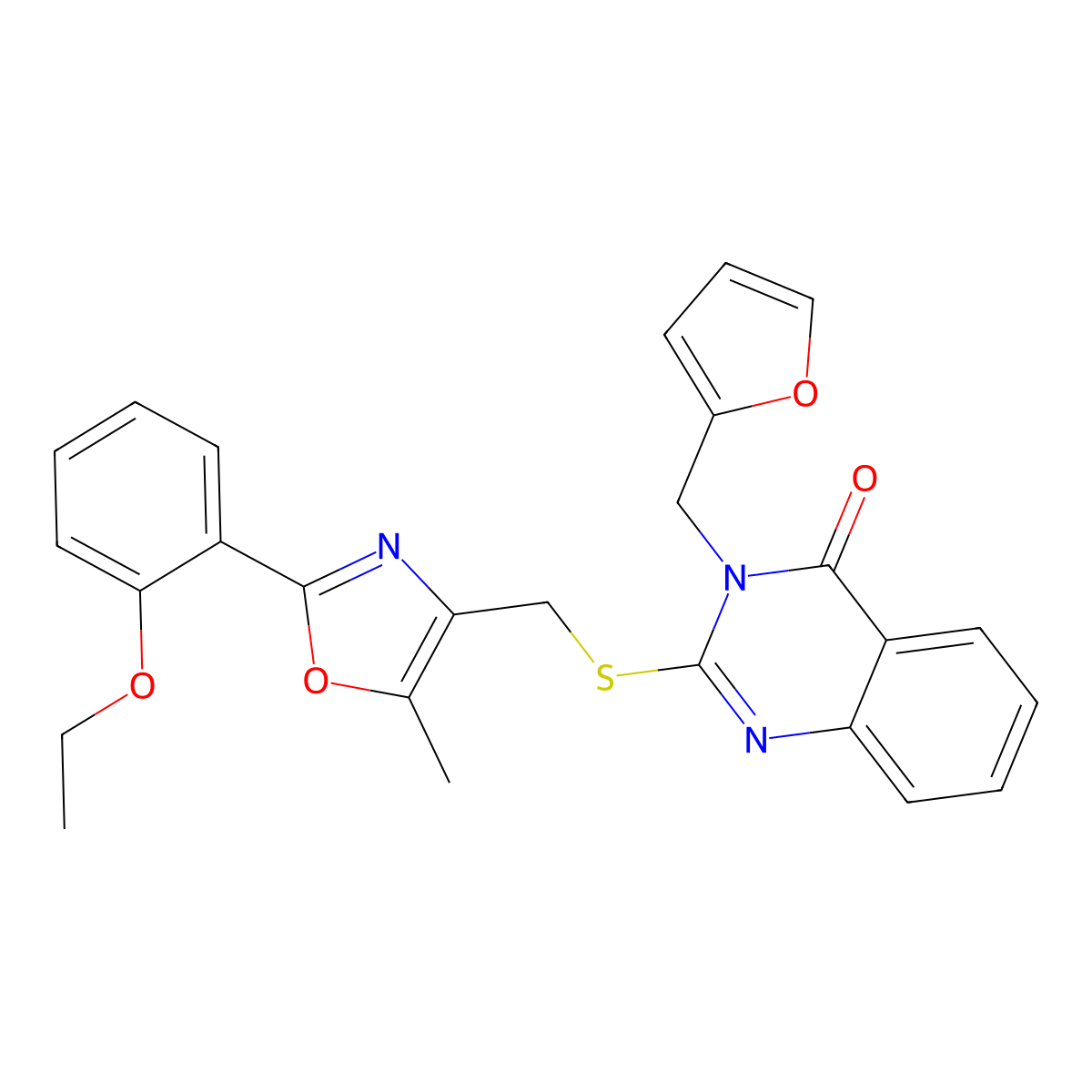 2-({[2-(2-Ethoxyphenyl)-5-methyl-1,3-oxazol-4-yl]methyl}sulfanyl)-3-[(furan-2-yl)methyl]-3,4-dihydroquinazolin-4-one molecular structure, CAS 1021230-65-8