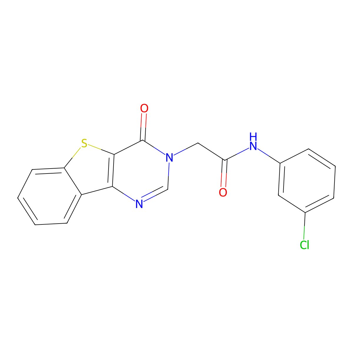 N-(3-chlorophenyl)-2-(4-oxo[1]benzothieno[3,2-d]pyrimidin-3(4H)-yl)acetamide molecular structure, CAS 1021230-73-8