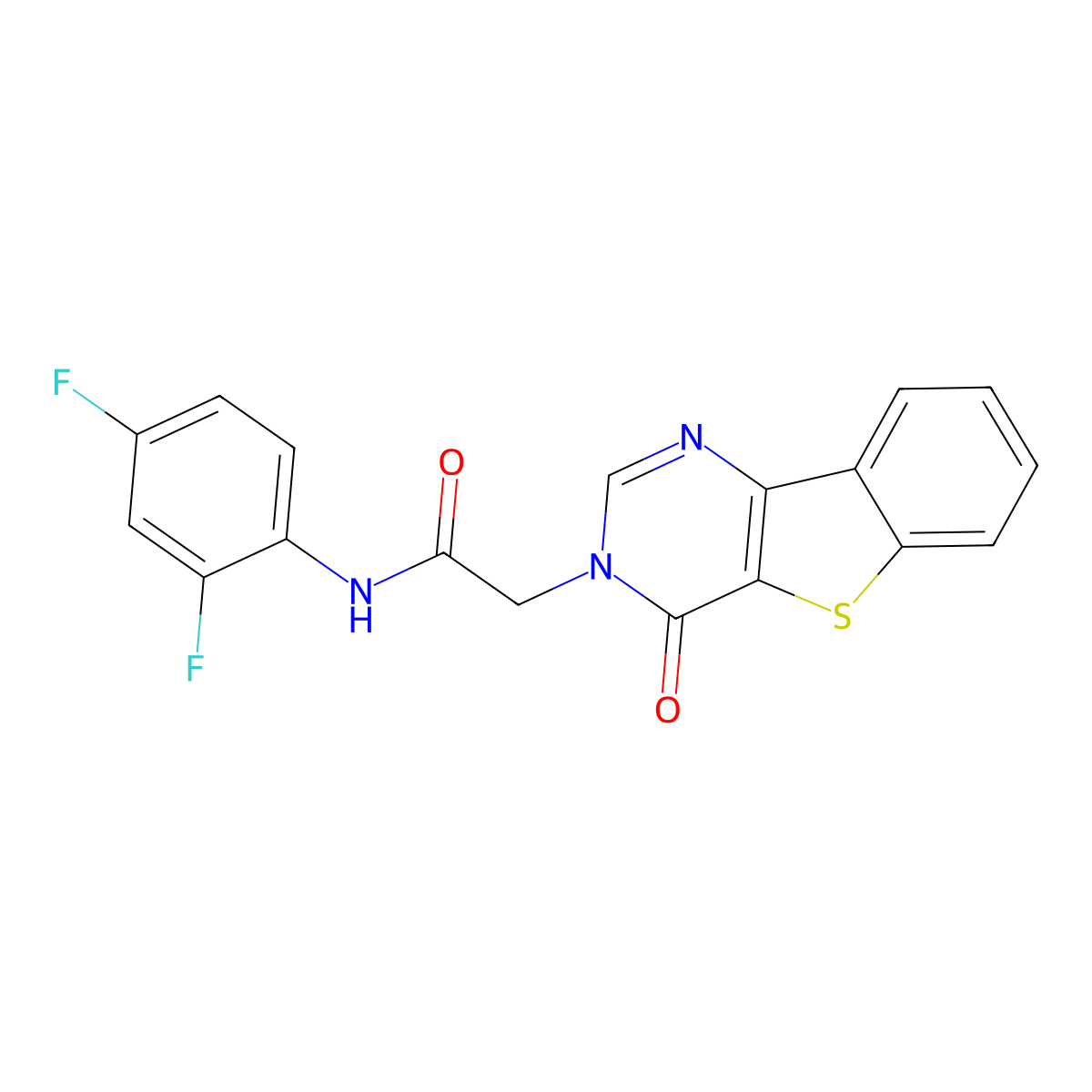 N-(2,4-difluorophenyl)-2-(4-oxo[1]benzothieno[3,2-d]pyrimidin-3(4H)-yl)acetamide molecular structure, CAS 1021230-76-1
