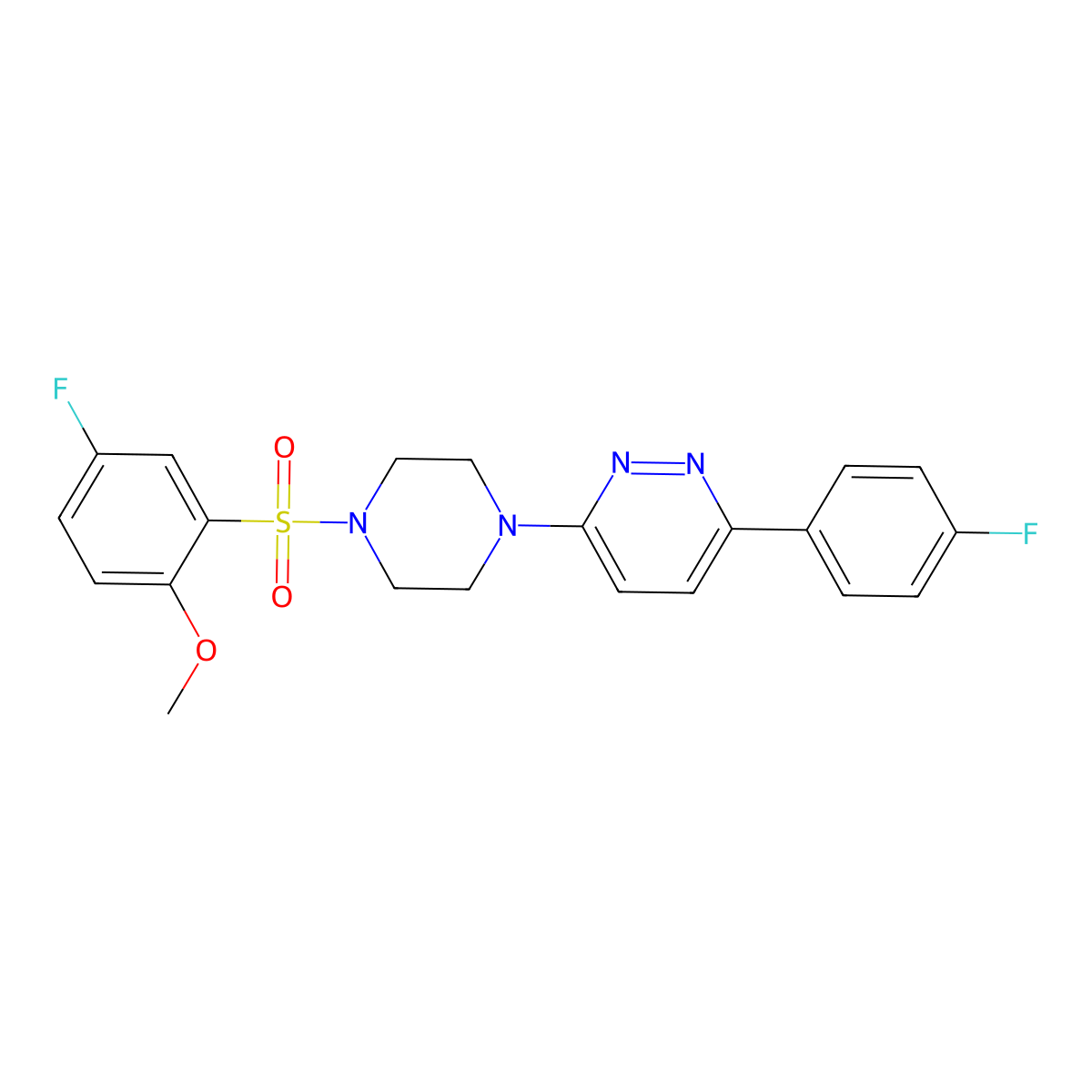 3-(4-((5-Fluoro-2-methoxyphenyl)sulfonyl)piperazin-1-yl)-6-(4-fluorophenyl)pyridazine molecular structure, CAS 1021230-80-7