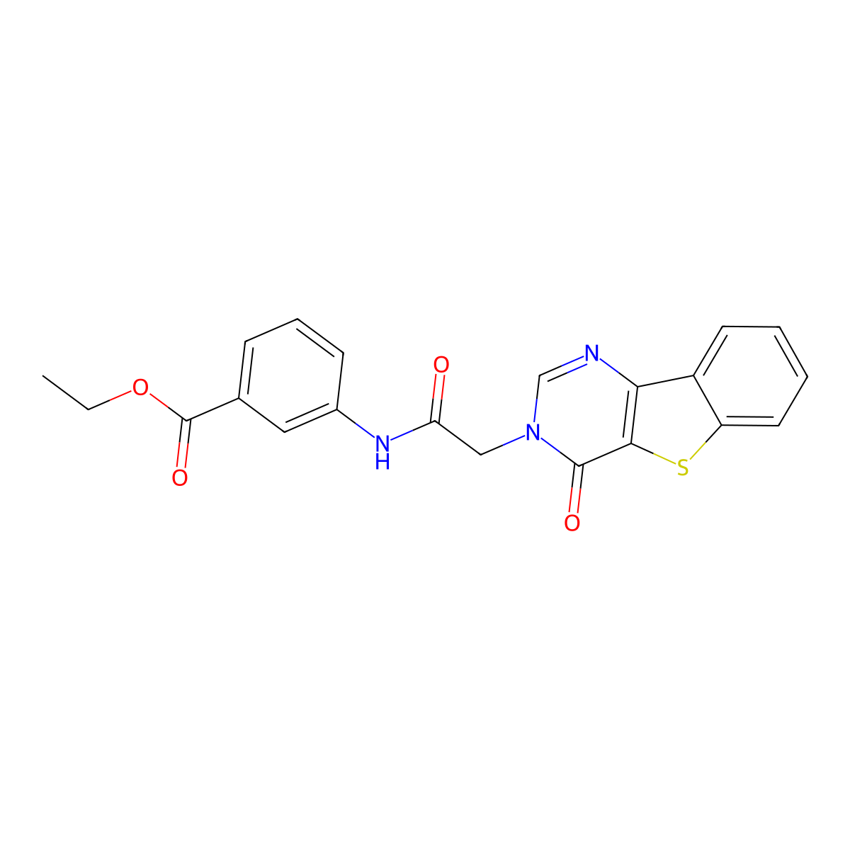 Ethyl 3-(2-{6-oxo-8-thia-3,5-diazatricyclo[7.4.0.0^{2,7}]trideca-1(13),2(7),3,9,11-pentaen-5-yl}acetamido)benzoate molecular structure, CAS 1021230-96-5