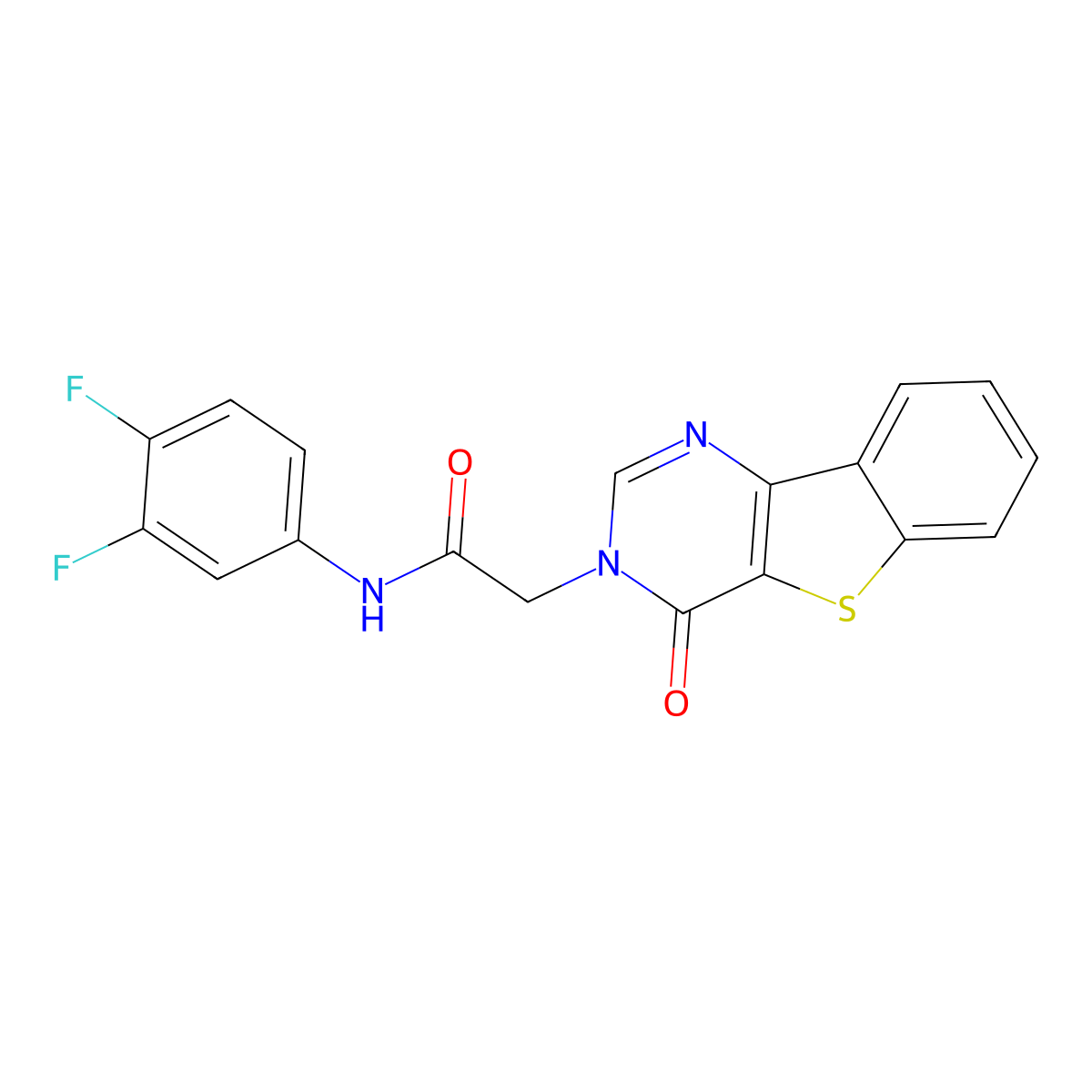 N-(3,4-difluorophenyl)-2-(4-oxo[1]benzothieno[3,2-d]pyrimidin-3(4H)-yl)acetamide molecular structure, CAS 1021231-02-6