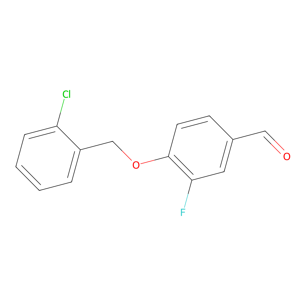 4-((2-Chlorobenzyl)oxy)-3-fluorobenzaldehyde molecular structure, CAS 1021231-05-9