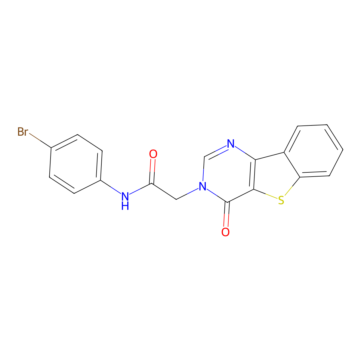 N-(4-bromophenyl)-2-(4-oxo[1]benzothieno[3,2-d]pyrimidin-3(4H)-yl)acetamide molecular structure, CAS 1021231-06-0