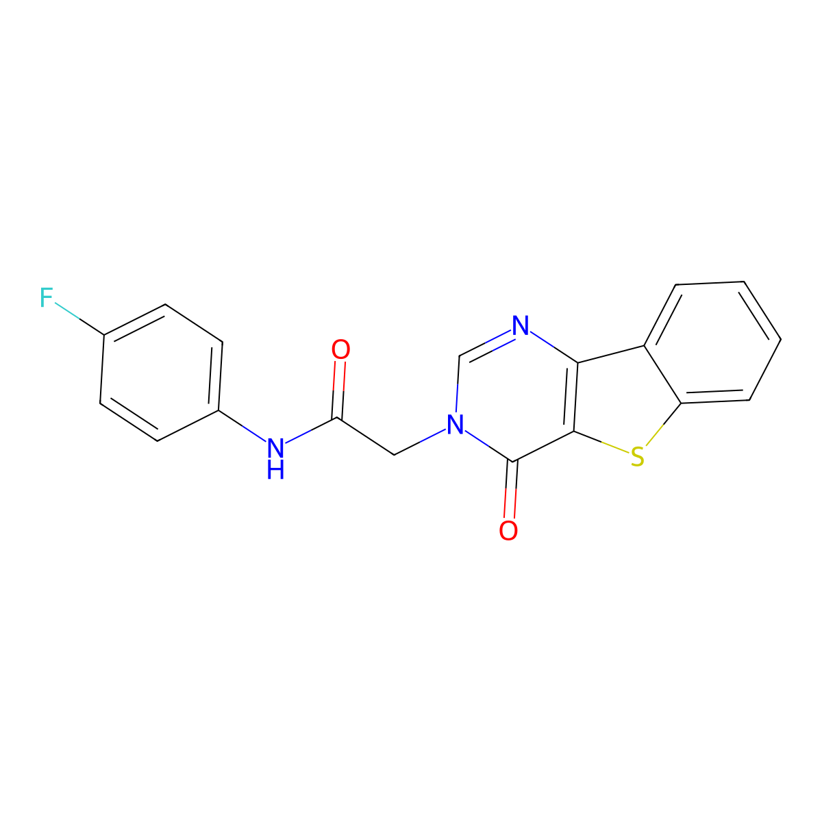 N-(4-fluorophenyl)-2-(4-oxo[1]benzothieno[3,2-d]pyrimidin-3(4H)-yl)acetamide molecular structure, CAS 1021231-14-0