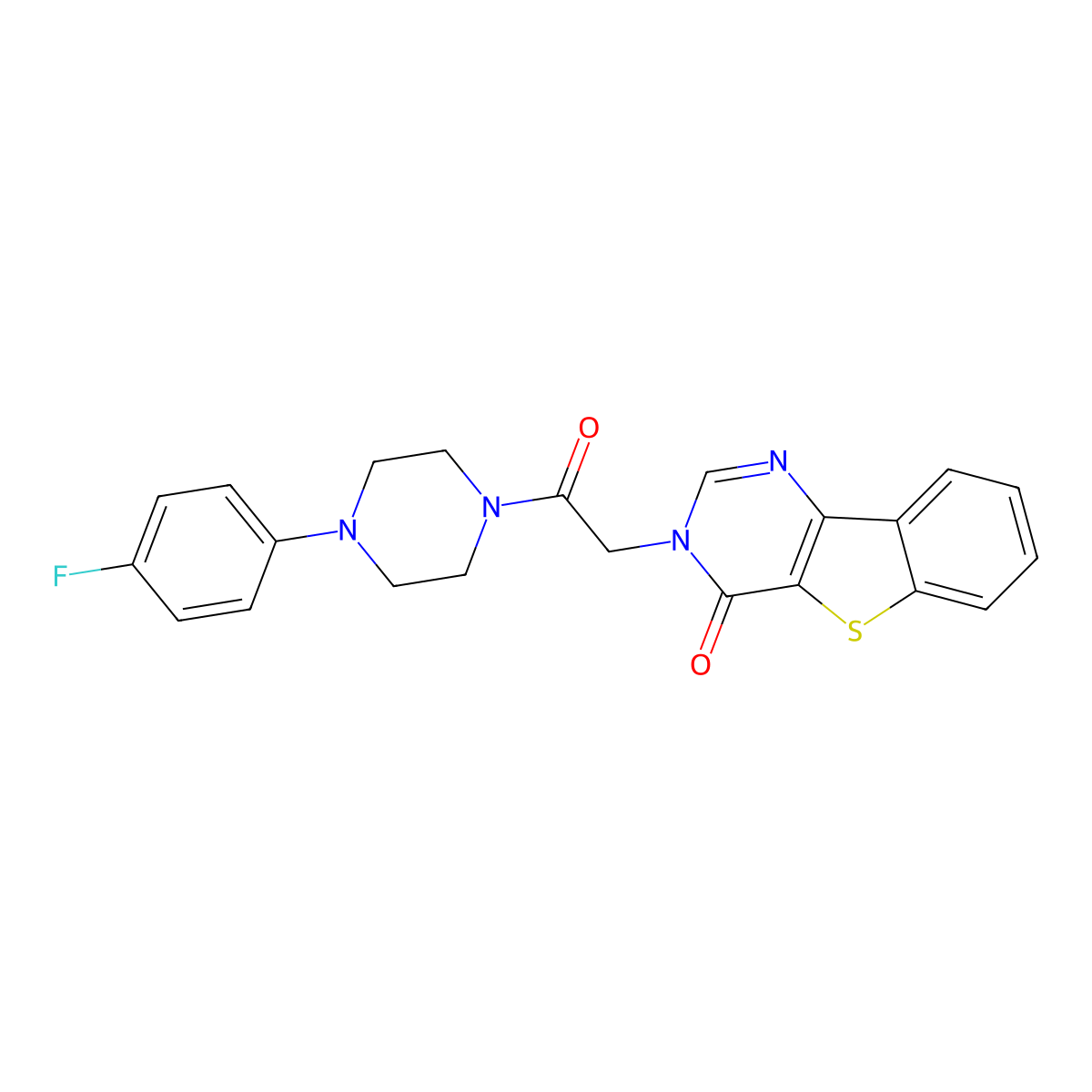 3-{2-[4-(4-fluorophenyl)piperazin-1-yl]-2-oxoethyl}[1]benzothieno[3,2-d]pyrimidin-4(3H)-one molecular structure, CAS 1021231-28-6