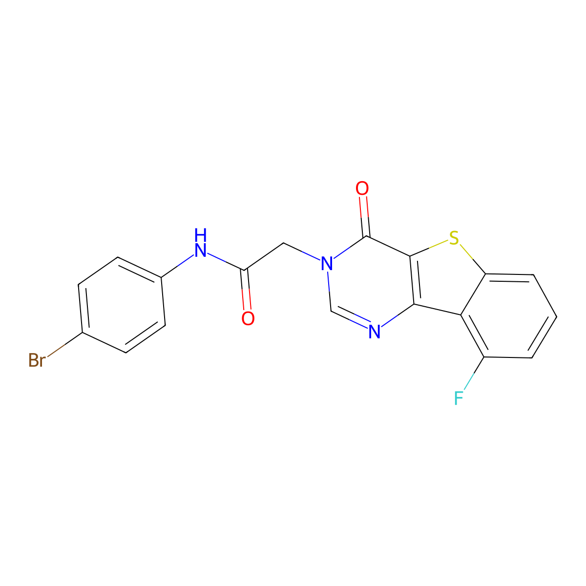 N-(4-bromophenyl)-2-(9-fluoro-4-oxo[1]benzothieno[3,2-d]pyrimidin-3(4H)-yl)acetamide molecular structure, CAS 1021231-64-0