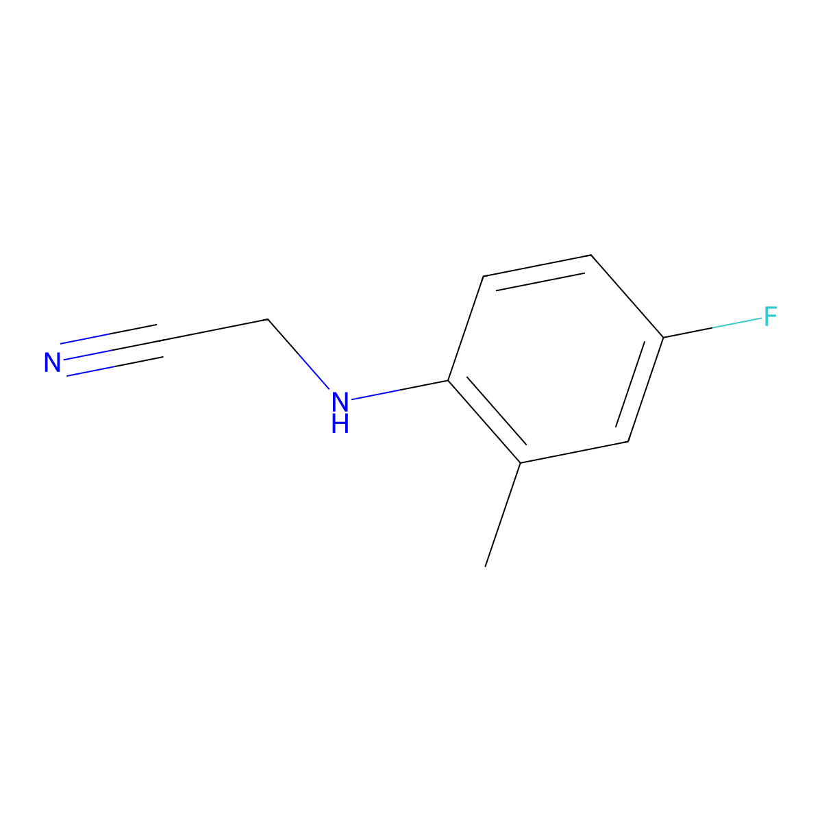 2-[(4-Fluoro-2-methylphenyl)amino]acetonitrile molecular structure, CAS 1021233-24-8