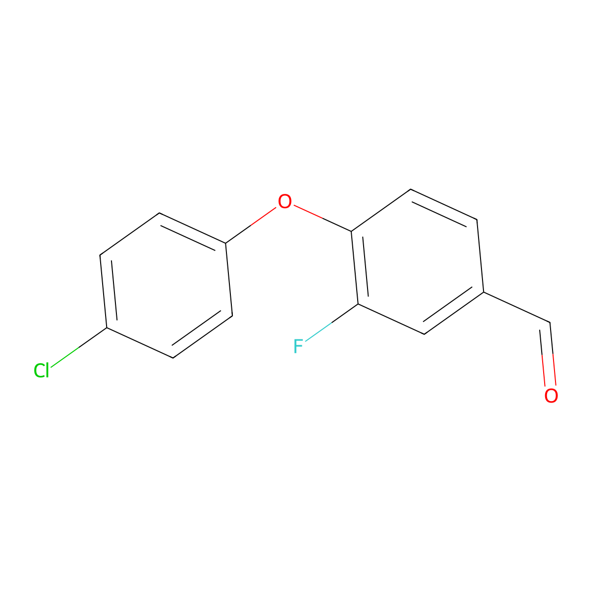 4-(4-Chlorophenoxy)-3-fluorobenzaldehyde molecular structure, CAS 1021233-25-9