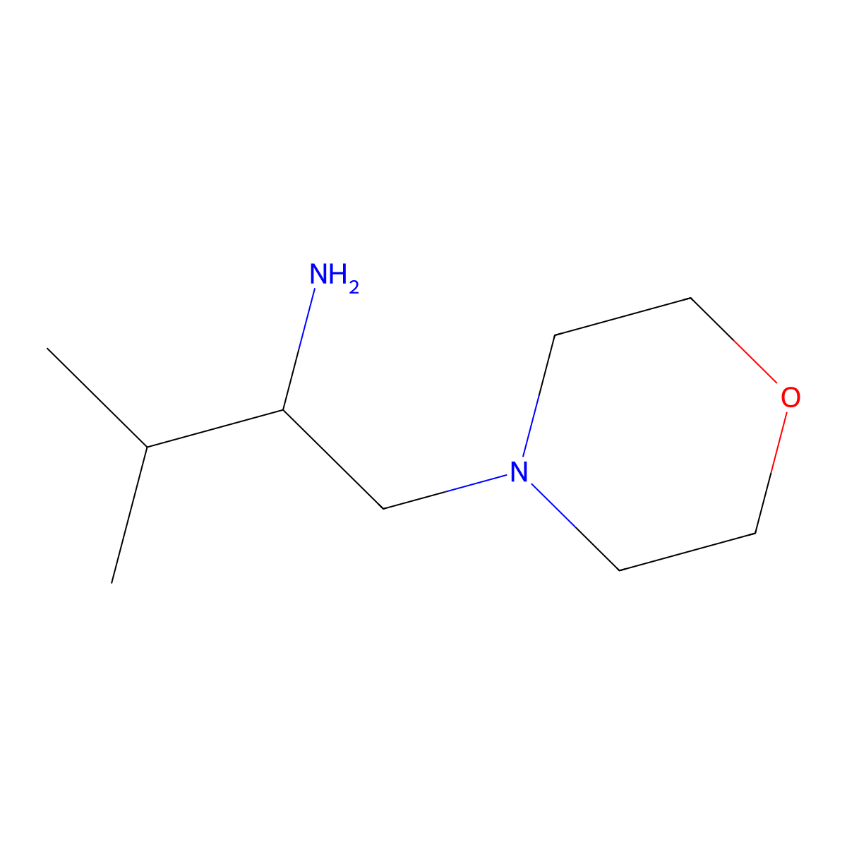 3-Methyl-1-(morpholin-4-yl)butan-2-amine molecular structure, CAS 1021235-04-0