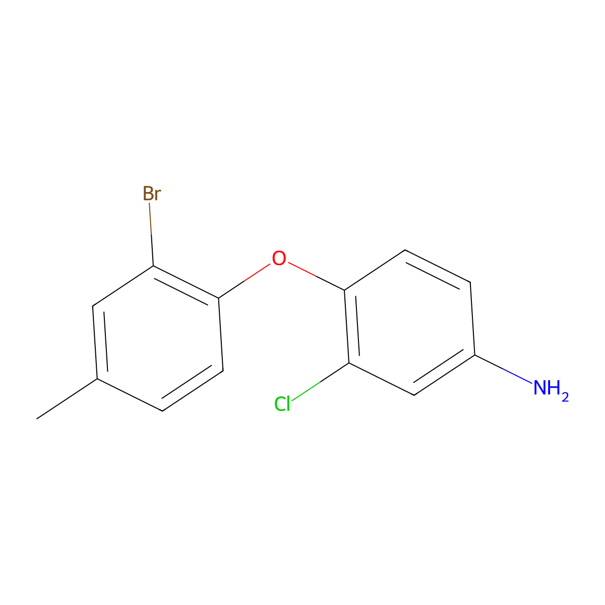 4-(2-Bromo-4-methylphenoxy)-3-chloroaniline molecular structure, CAS 1021236-09-8