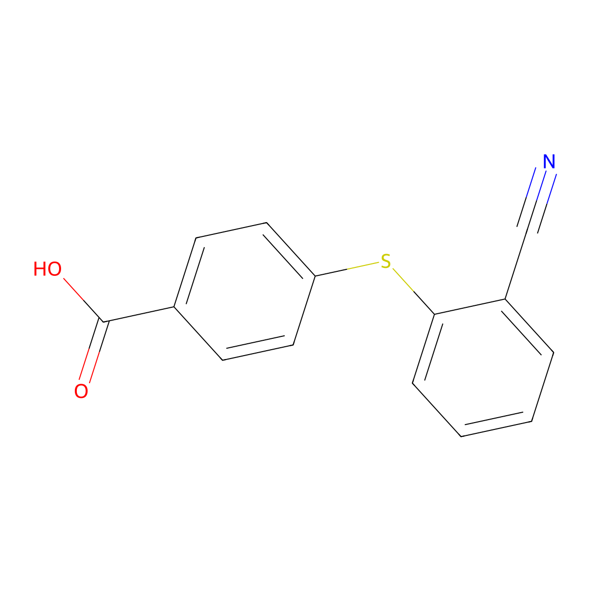 4-[(2-Cyanophenyl)sulfanyl]benzoic acid molecular structure, CAS 1021236-88-3