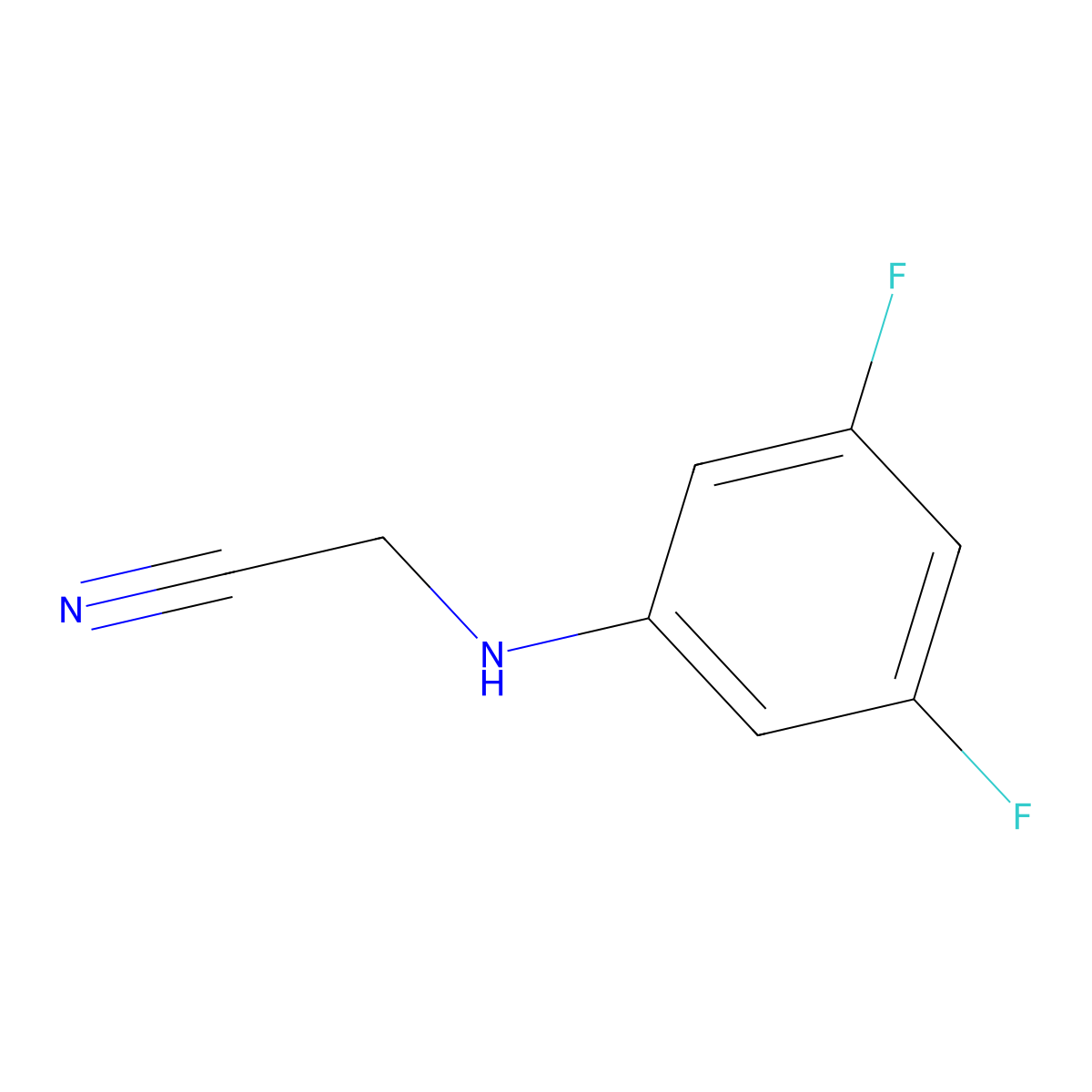 2-[(3,5-Difluorophenyl)amino]acetonitrile molecular structure, CAS 1021238-97-0