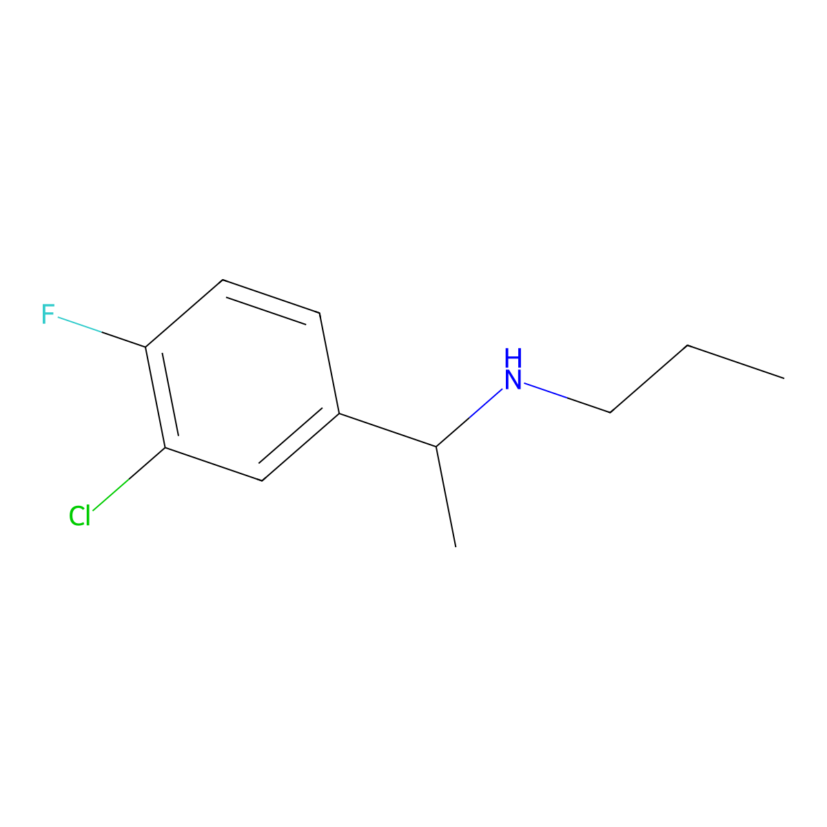 [1-(3-Chloro-4-fluorophenyl)ethyl](propyl)amine molecular structure, CAS 1021239-44-0
