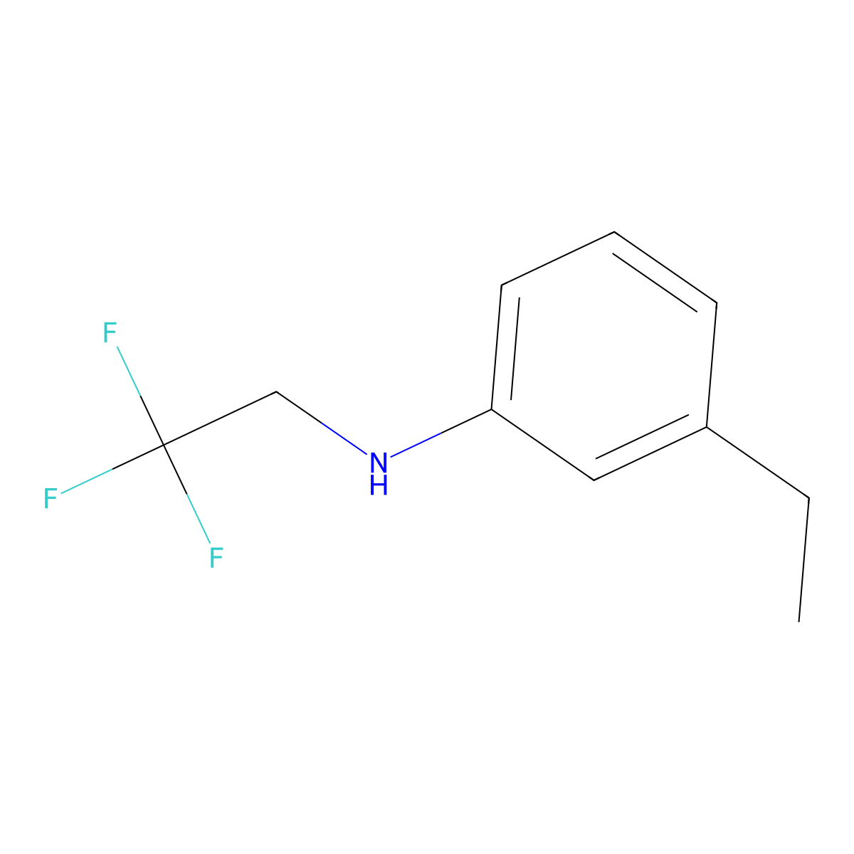 3-ethyl-N-(2,2,2-trifluoroethyl)aniline molecular structure, CAS 1021239-85-9
