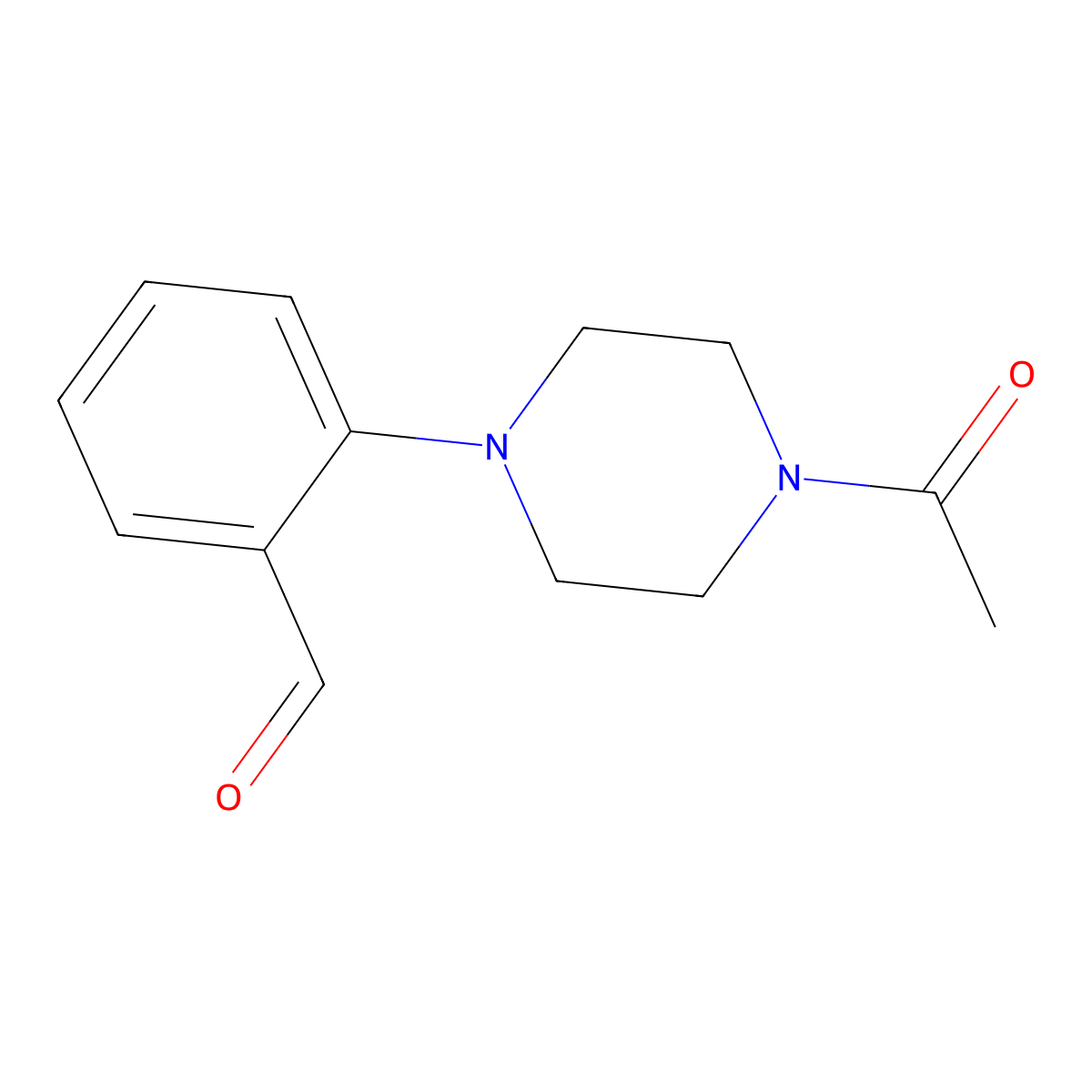 2-(4-Acetylpiperazin-1-yl)benzaldehyde molecular structure, CAS 1021240-06-1