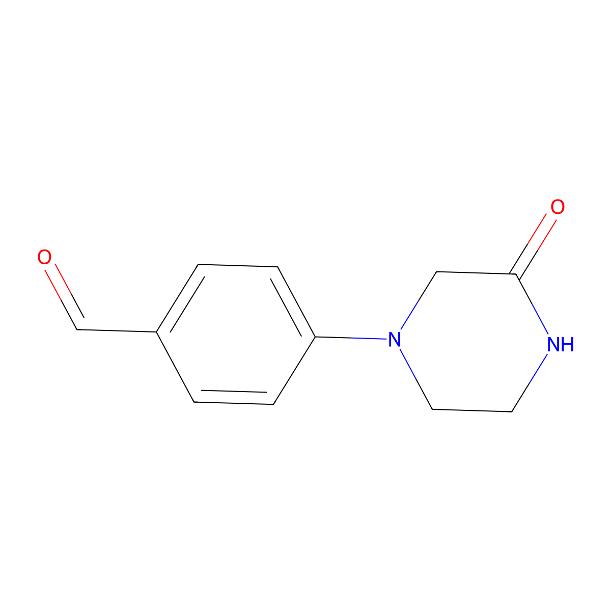 4-(3-Oxopiperazin-1-yl)benzaldehyde molecular structure, CAS 1021240-40-3