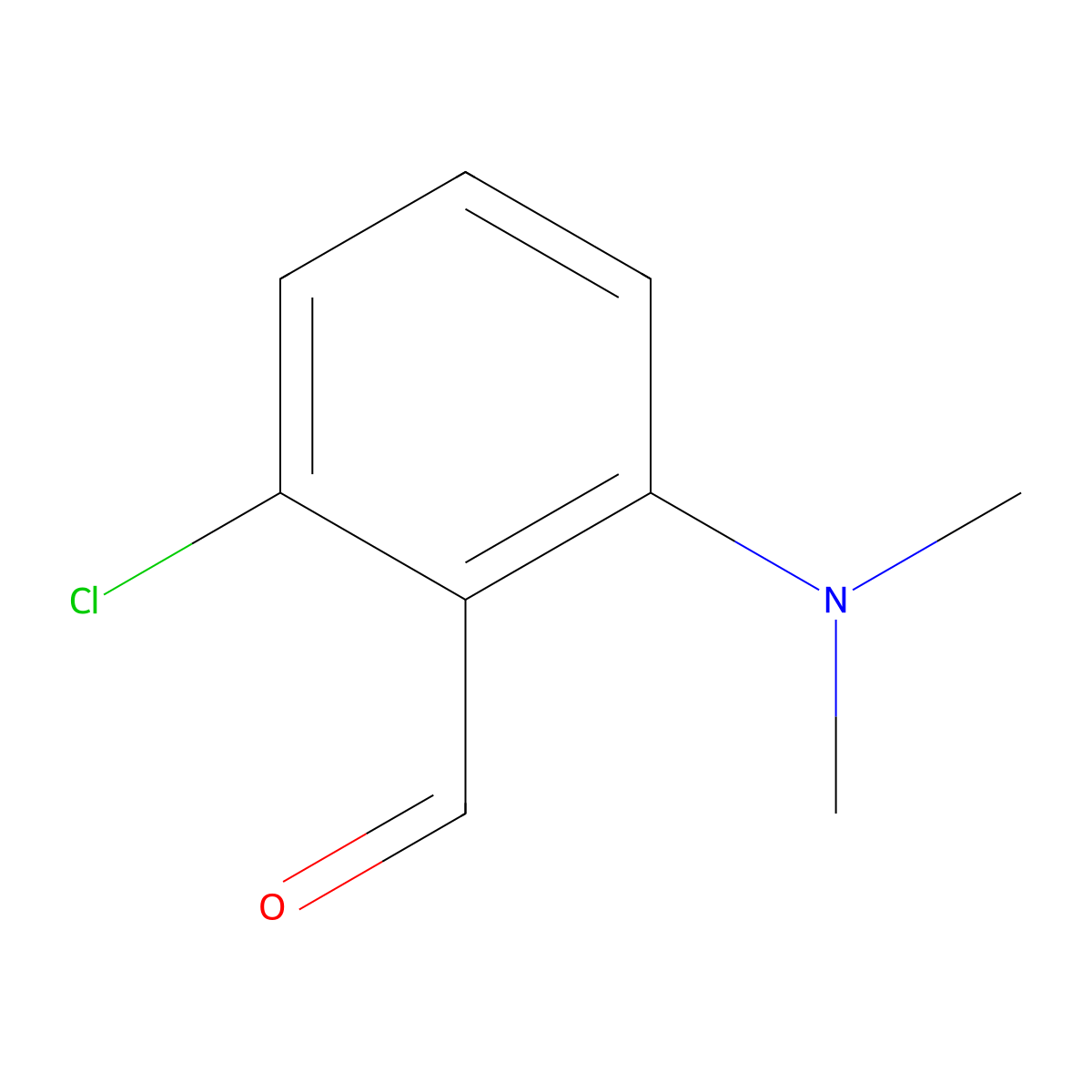 2-Chloro-6-(dimethylamino)benzaldehyde molecular structure, CAS 1021240-67-4