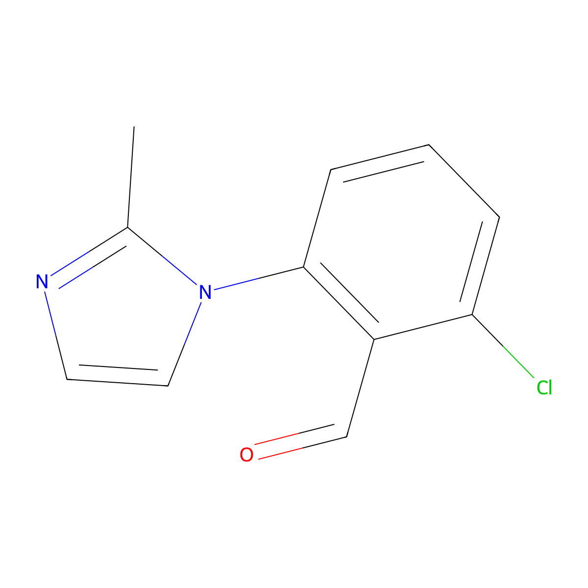 2-Chloro-6-(2-methyl-1H-imidazol-1-YL)benzaldehyde molecular structure, CAS 1021241-10-0