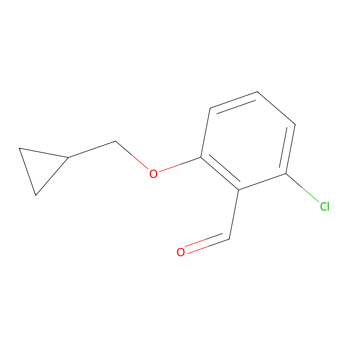 2-Chloro-6-(cyclopropylmethoxy)benzaldehyde molecular structure, CAS 1021241-52-0