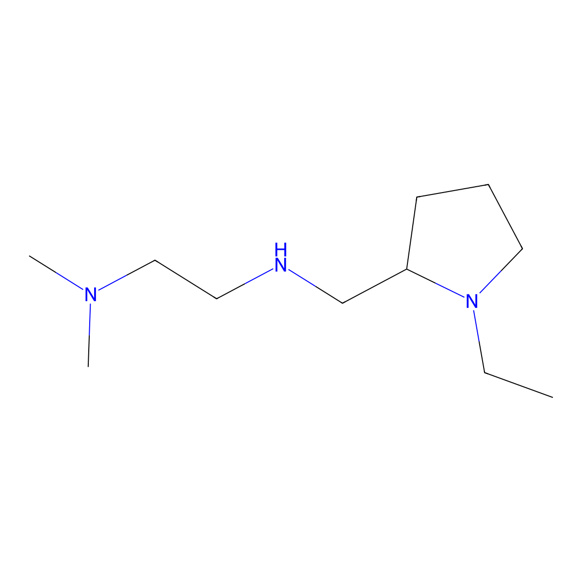 [2-(Dimethylamino)ethyl][(1-ethylpyrrolidin-2-yl)methyl]amine molecular structure, CAS 1021241-95-1