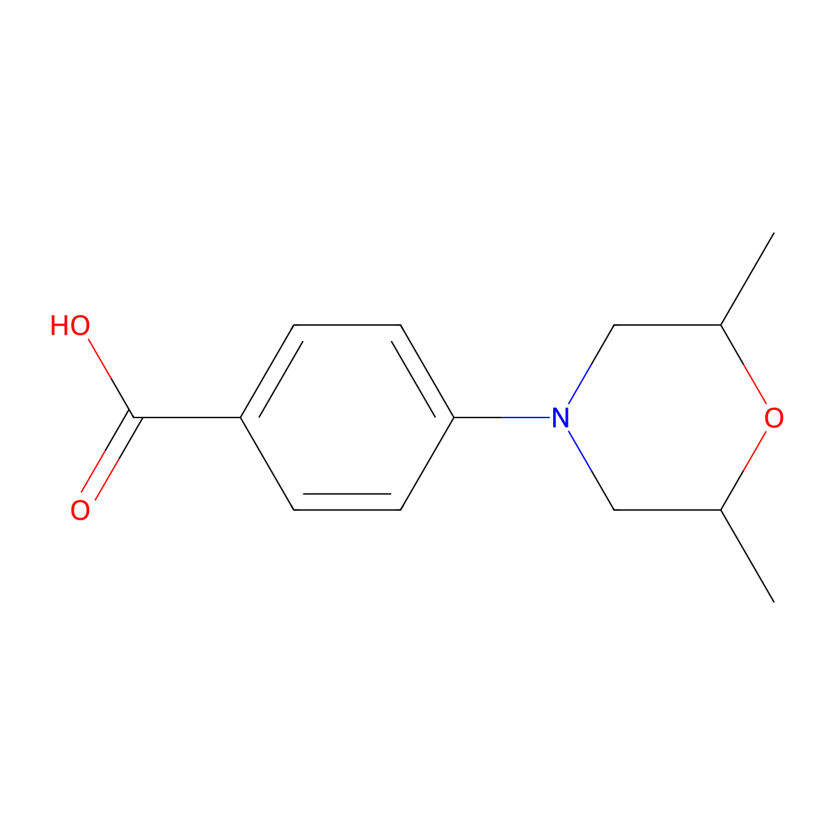 4-(2,6-Dimethylmorpholin-4-yl)benzoic acid molecular structure, CAS 1021243-39-9