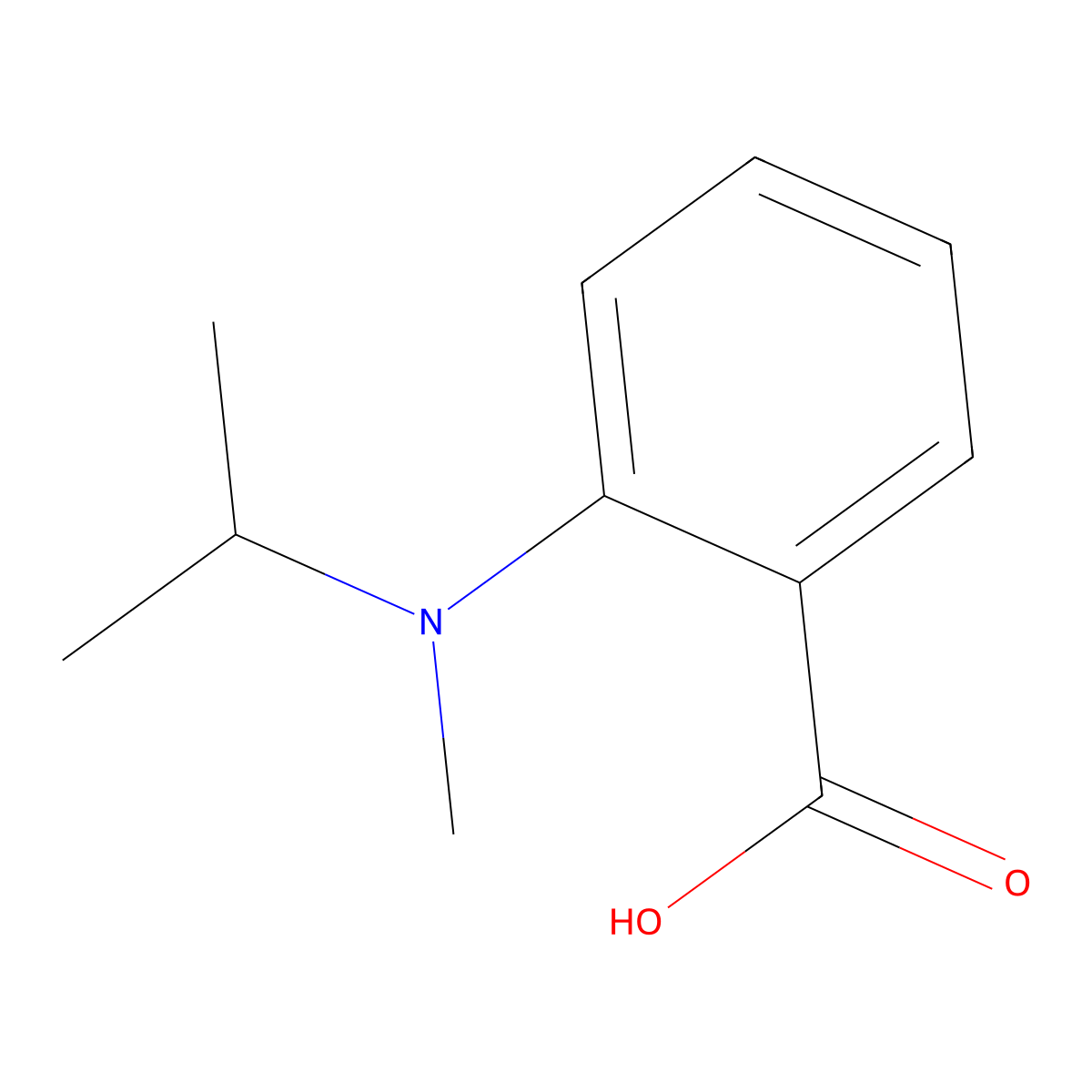 2-[Methyl(propan-2-yl)amino]benzoic acid molecular structure, CAS 1021244-13-2