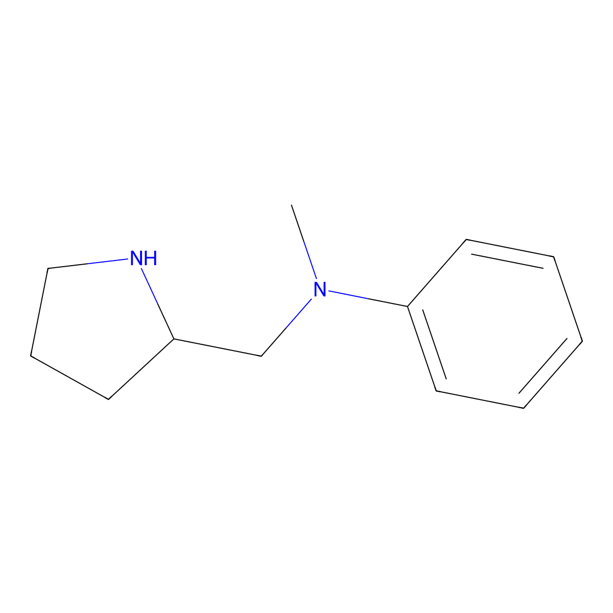 N-methyl-N-((pyrrolidin-2-yl)methyl)aniline molecular structure, CAS 1021244-37-0