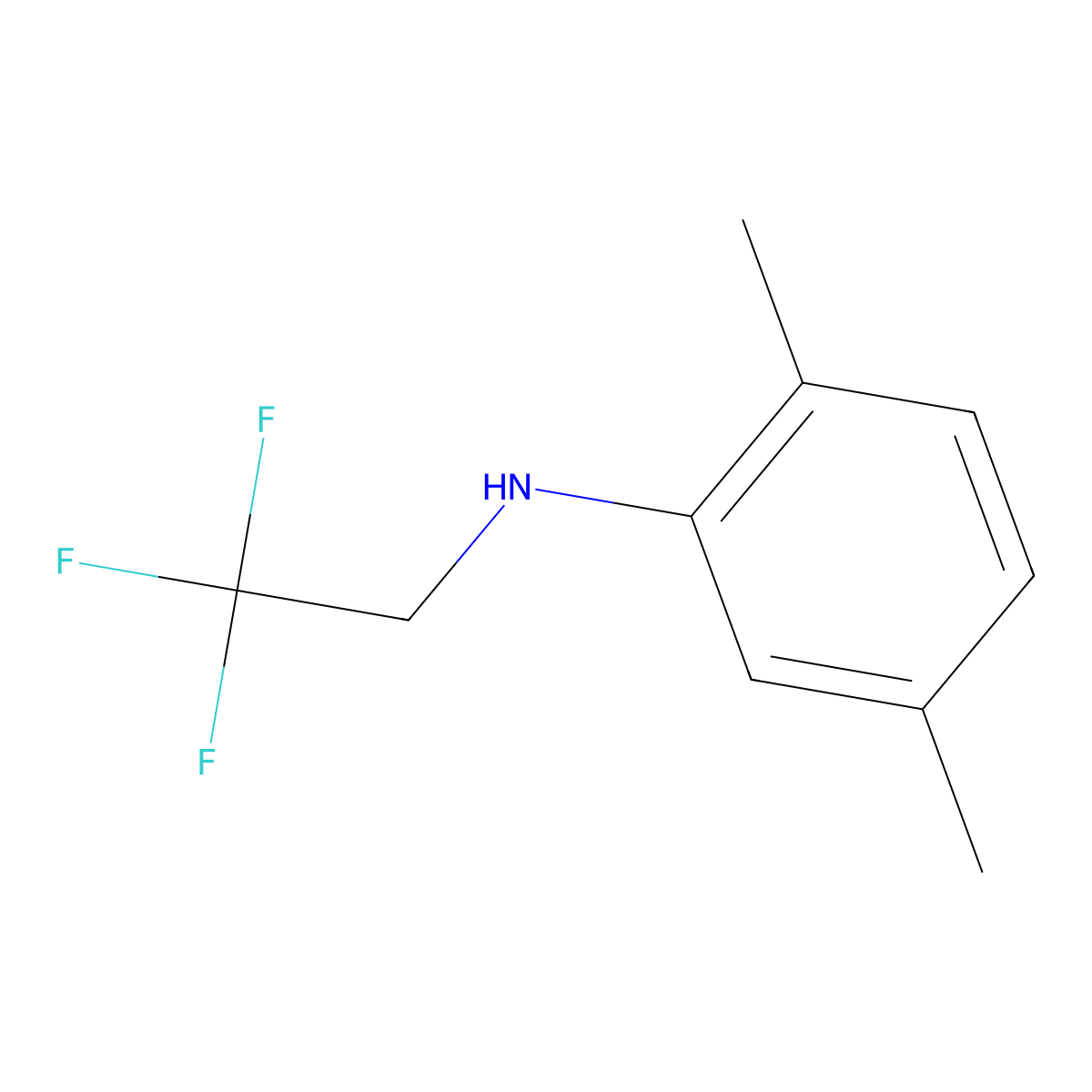 2,5-dimethyl-N-(2,2,2-trifluoroethyl)aniline molecular structure, CAS 1021245-11-3