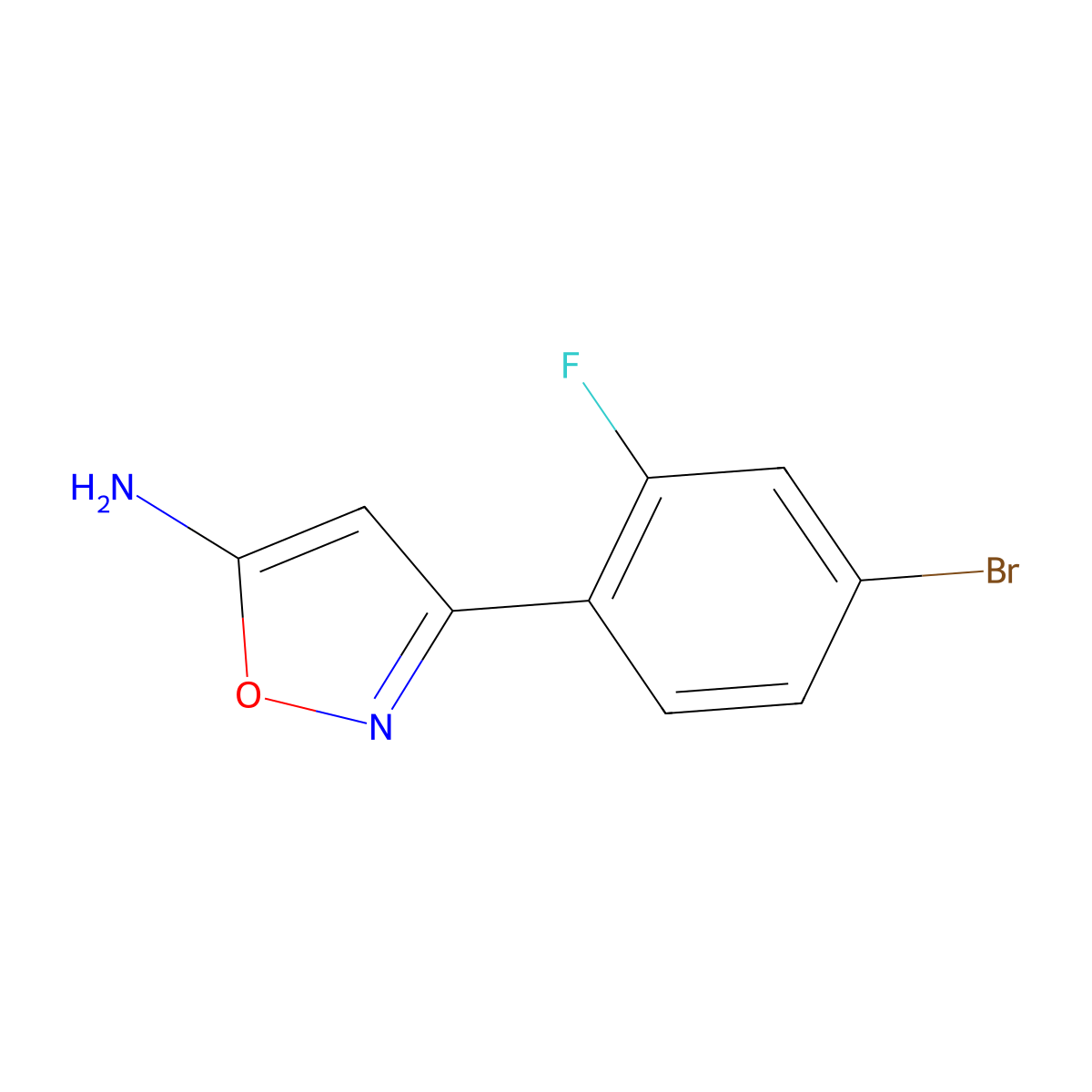 3-(4-Bromo-2-fluorophenyl)isoxazol-5-amine molecular structure, CAS 1021245-60-2