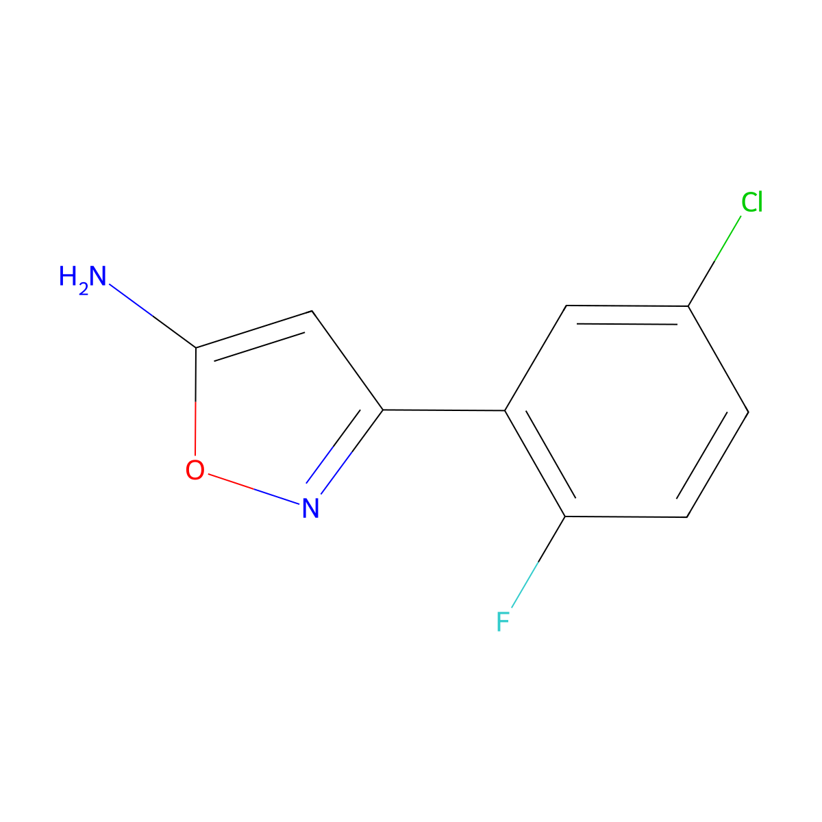 3-(5-Chloro-2-fluorophenyl)isoxazol-5-amine molecular structure, CAS 1021245-63-5