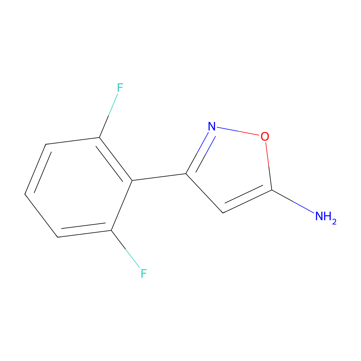 3-(2,6-Difluorophenyl)-1,2-oxazol-5-amine molecular structure, CAS 1021245-66-8