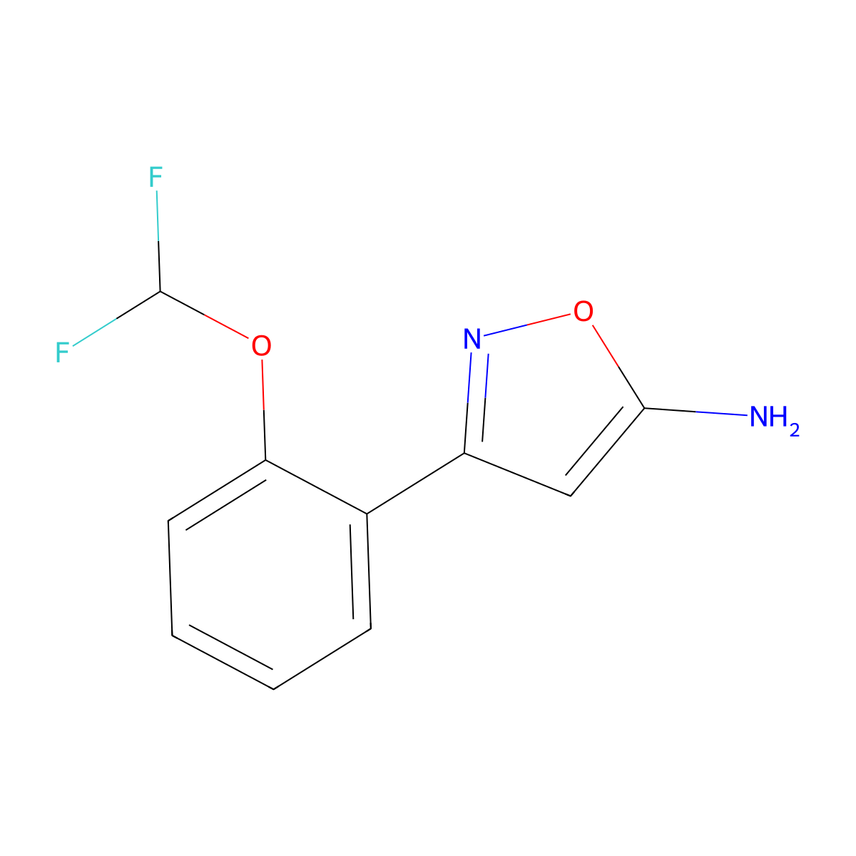 3-[2-(Difluoromethoxy)phenyl]-1,2-oxazol-5-amine molecular structure, CAS 1021245-69-1