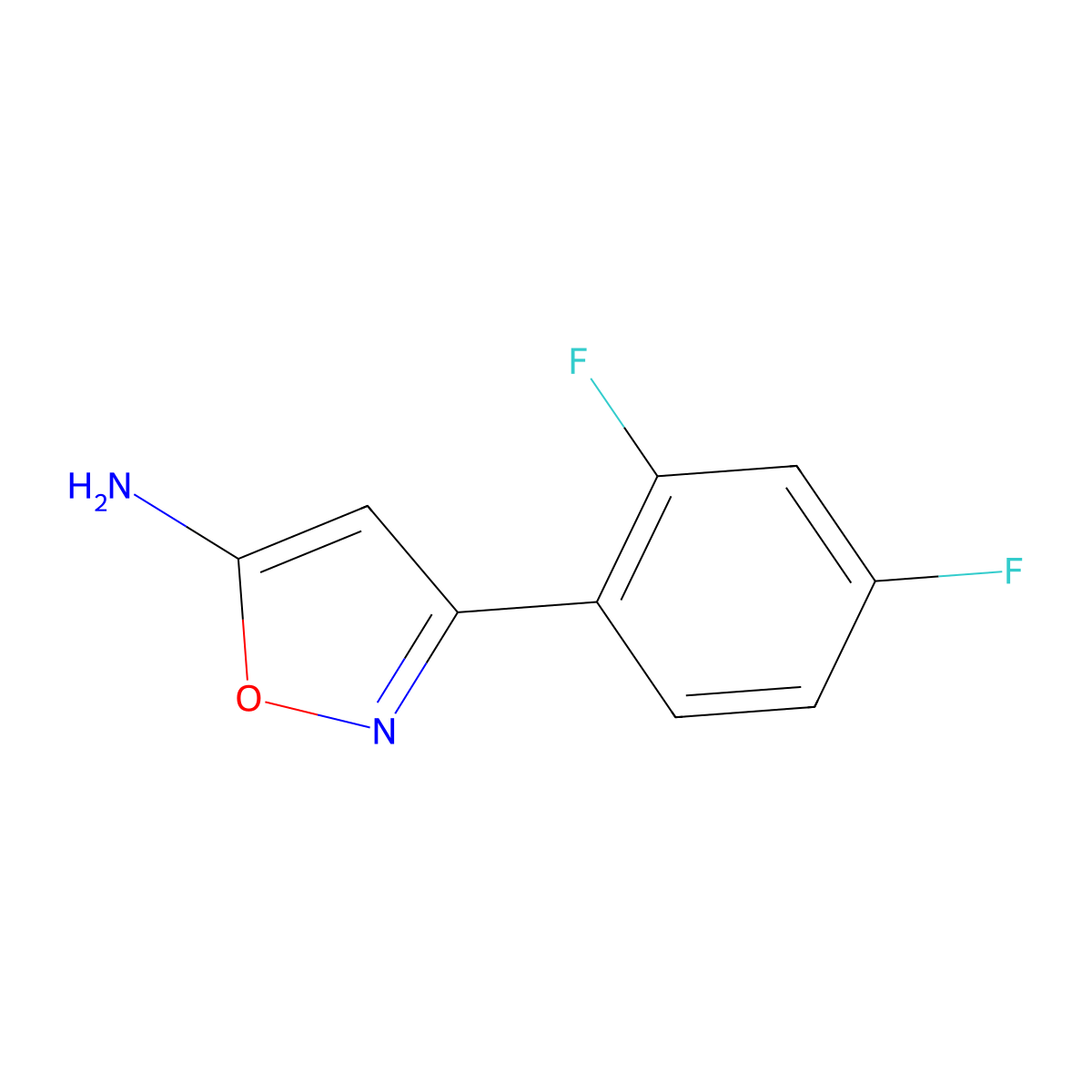 3-(2,4-Difluorophenyl)-1,2-oxazol-5-amine molecular structure, CAS 1021245-84-0