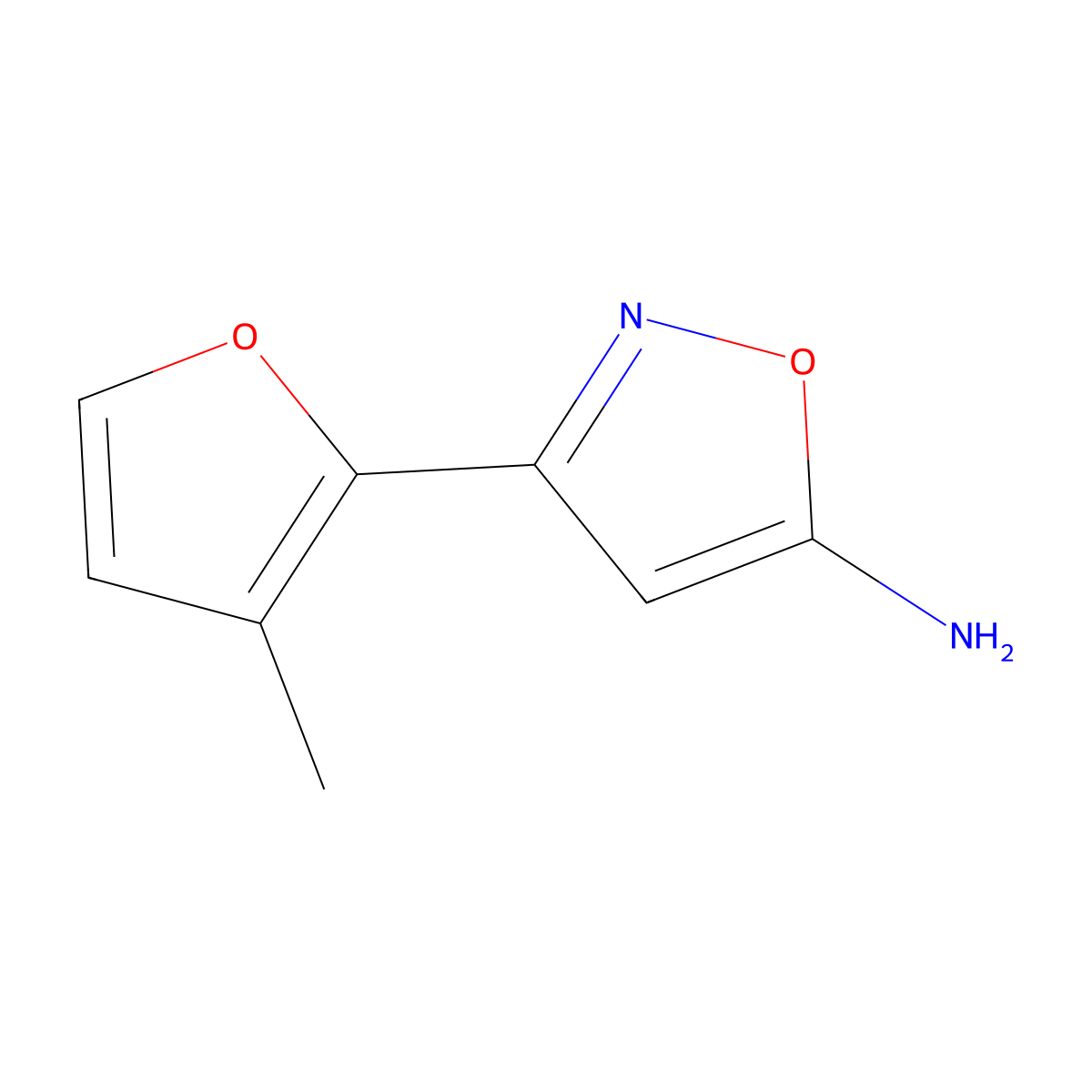3-(3-Methylfuran-2-yl)-1,2-oxazol-5-amine molecular structure, CAS 1021245-89-5