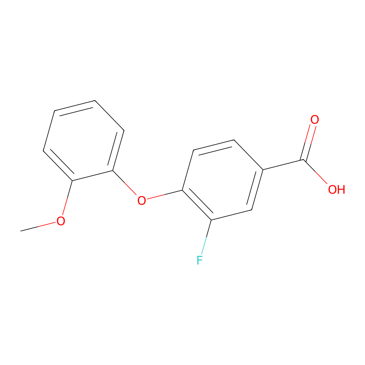3-Fluoro-4-(2-methoxyphenoxy)benzoic acid molecular structure, CAS 1021245-91-9