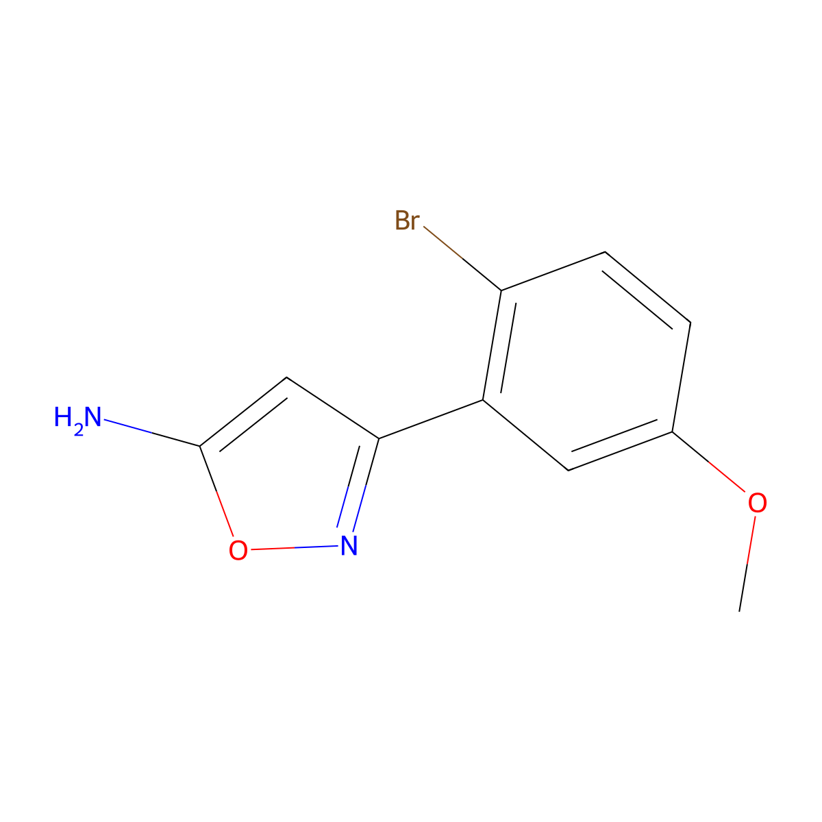 3-(2-Bromo-5-methoxyphenyl)-1,2-oxazol-5-amine molecular structure, CAS 1021245-92-0