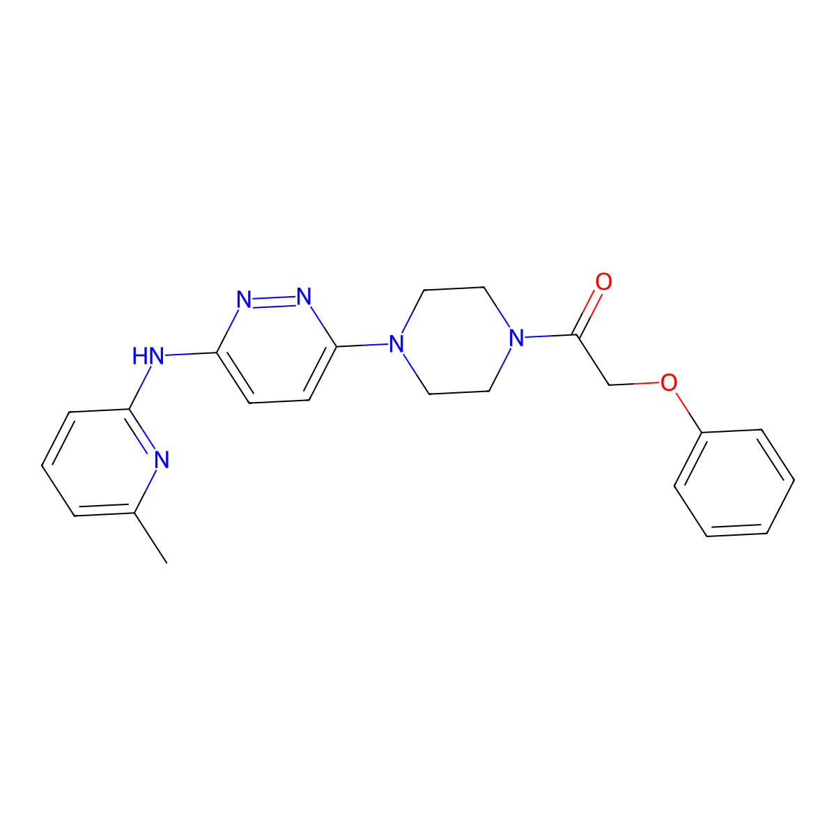 1-(4-(6-((6-Methylpyridin-2-yl)amino)pyridazin-3-yl)piperazin-1-yl)-2-phenoxyethanone molecular structure, CAS 1021248-60-1