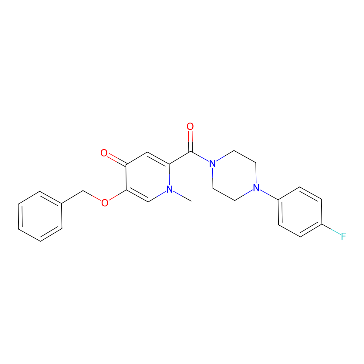 5-(benzyloxy)-2-(4-(4-fluorophenyl)piperazine-1-carbonyl)-1-methylpyridin-4(1H)-one molecular structure, CAS 1021248-72-5