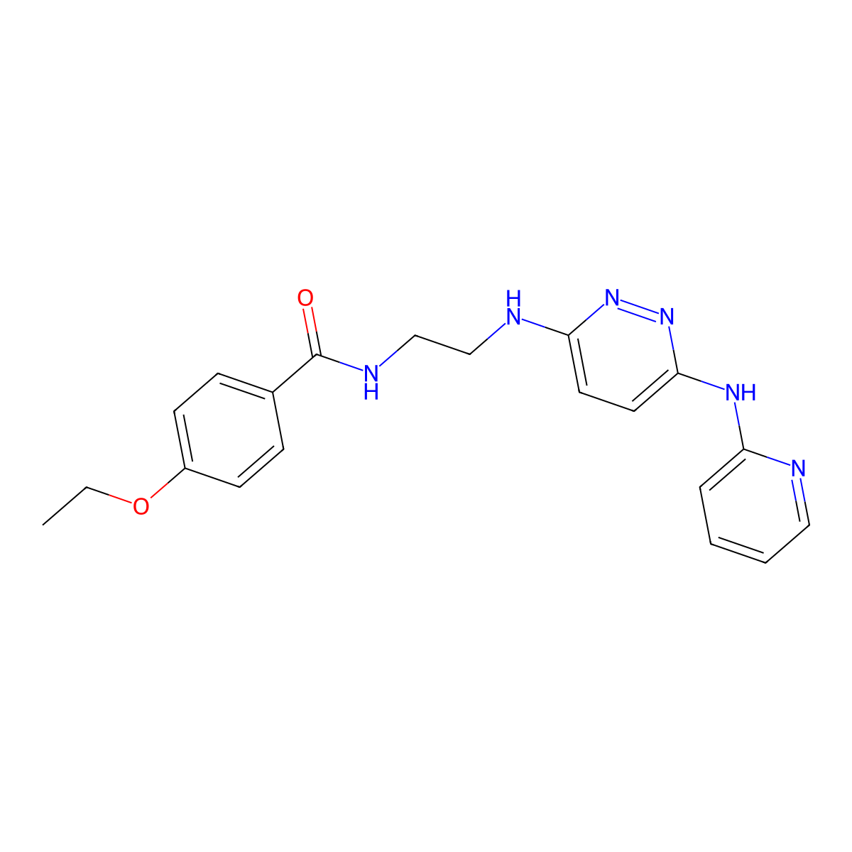 4-ethoxy-N-(2-((6-(pyridin-2-ylamino)pyridazin-3-yl)amino)ethyl)benzamide molecular structure, CAS 1021248-88-3