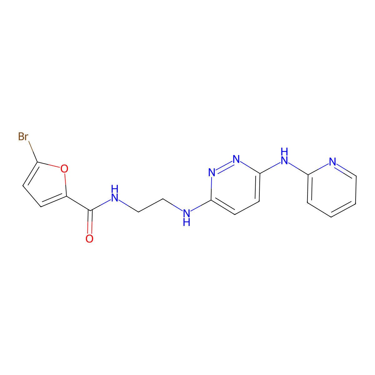 5-bromo-N-(2-((6-(pyridin-2-ylamino)pyridazin-3-yl)amino)ethyl)furan-2-carboxamide molecular structure, CAS 1021248-99-6