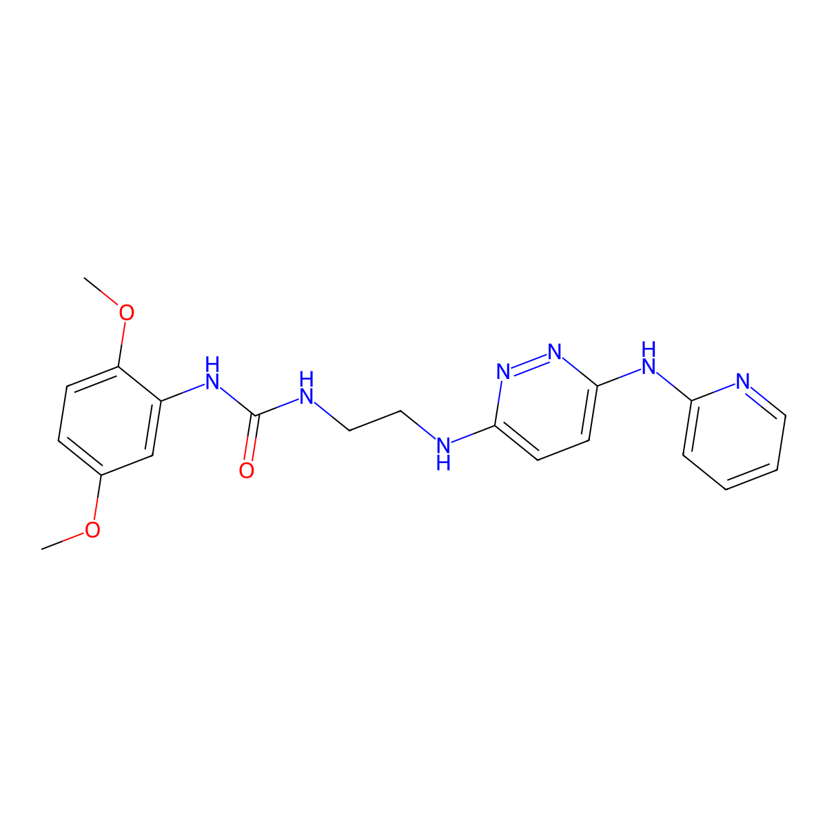1-(2,5-Dimethoxyphenyl)-3-(2-((6-(pyridin-2-ylamino)pyridazin-3-yl)amino)ethyl)urea molecular structure, CAS 1021249-06-8