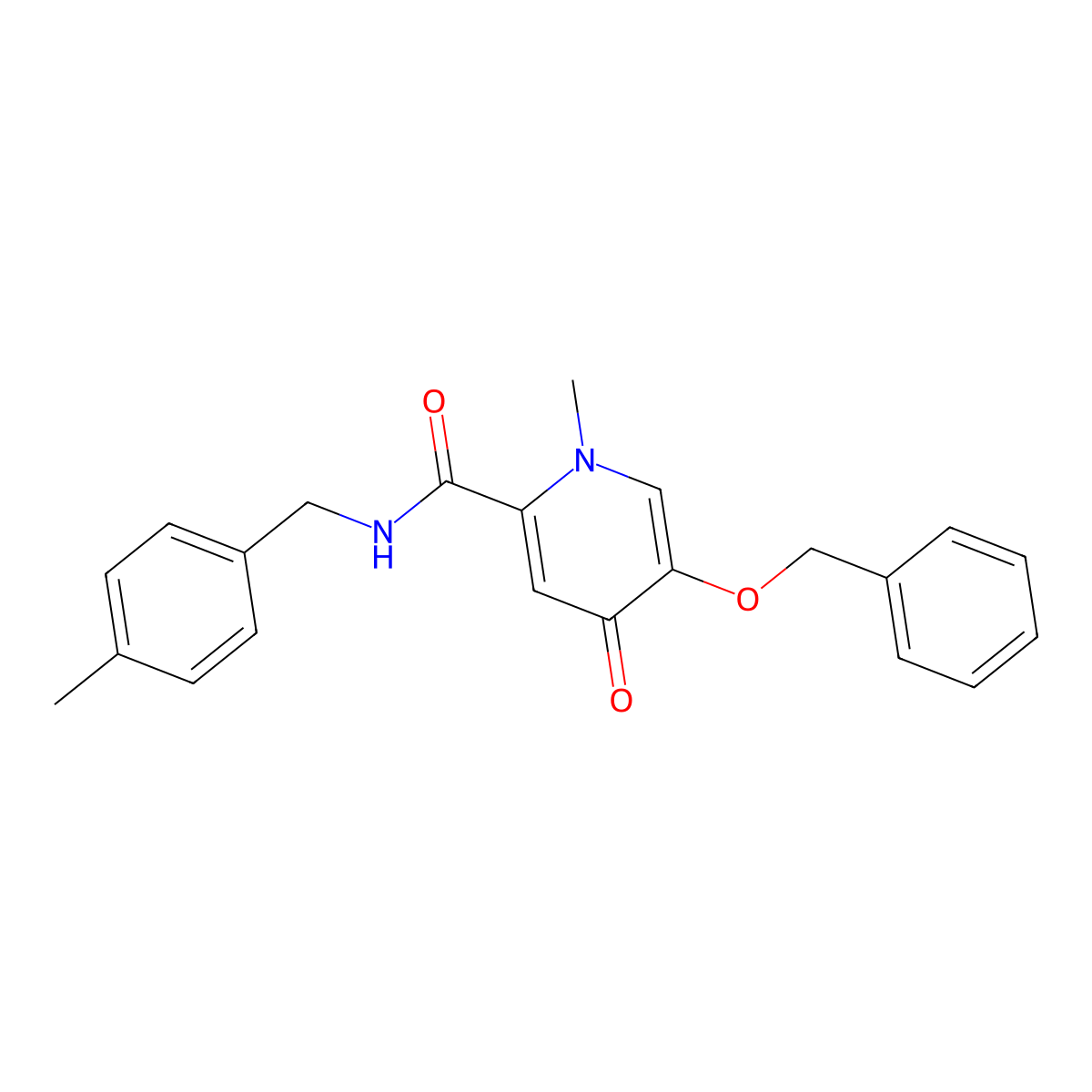 5-(benzyloxy)-1-methyl-N-(4-methylbenzyl)-4-oxo-1,4-dihydropyridine-2-carboxamide molecular structure, CAS 1021249-09-1