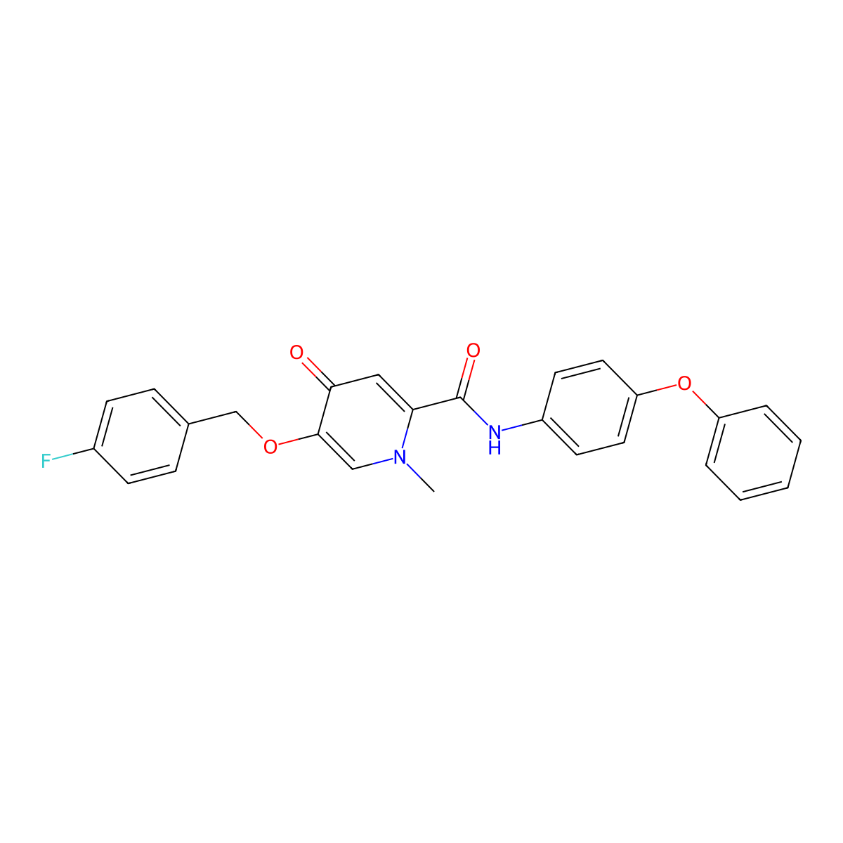 5-((4-fluorobenzyl)oxy)-1-methyl-4-oxo-N-(4-phenoxyphenyl)-1,4-dihydropyridine-2-carboxamide molecular structure, CAS 1021249-52-4