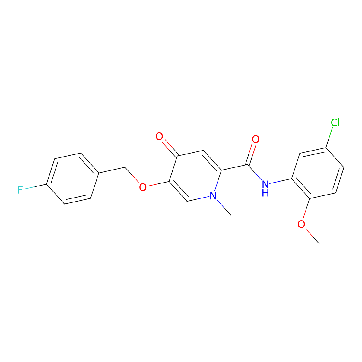 N-(5-chloro-2-methoxyphenyl)-5-((4-fluorobenzyl)oxy)-1-methyl-4-oxo-1,4-dihydropyridine-2-carboxamide molecular structure, CAS 1021249-63-7